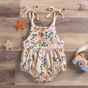 Baby Girl Cute Flower Sleeveless Romper